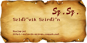 Szlávik Szirén névjegykártya